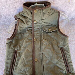 Urban Republic Boys Quilted Puffer Vest Size M (5/6) Brown/Olive